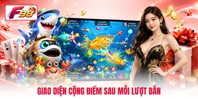 Giao diện cộng điểm sau mỗi lượt bắn